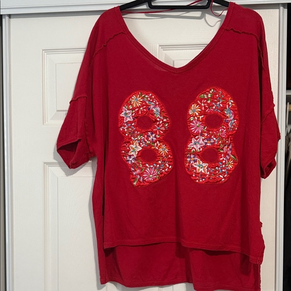 Free People Red Floral Embroidered Tunic - Picture 1 of 1